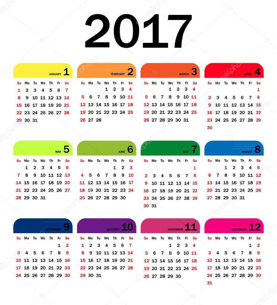 Calendar 2017 vector