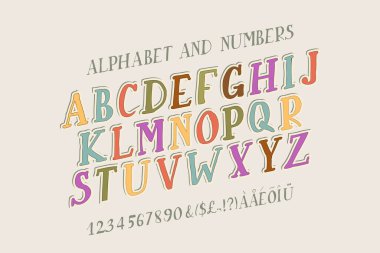 Retro biçimi alfabe vektör çizimi