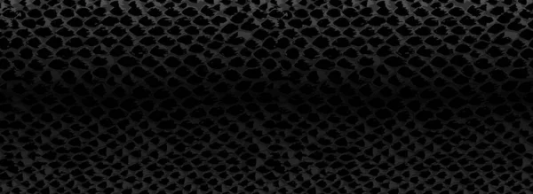 Texture Peau Serpent Modèle Sans Couture Noir Sur Fond Blanc — Image vectorielle