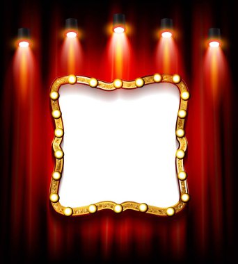 Parlak retro ışık pankartı. Vektör illüstrasyonu EPS 10