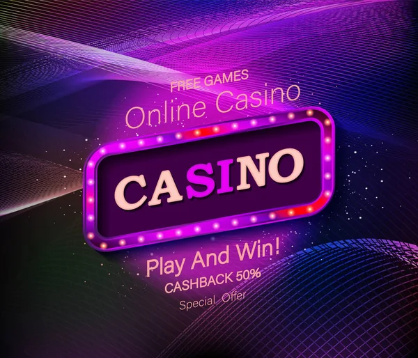 Etiqueta Del Marco Del Casino Ganador Cintas Cayendo Ilustración Vectorial — Vector de stock