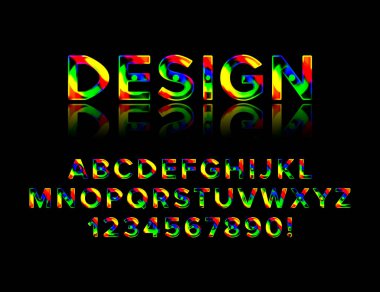 Gölge ile Geometrik yazı tipi Modern spor tasarımı Futuristik harfler ve sayılar Vektör abc