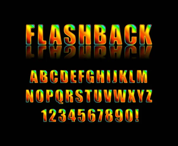 Een Flashback Retro Lettertype Vintage Typografie Illustratiom Eps10 — Stockvector