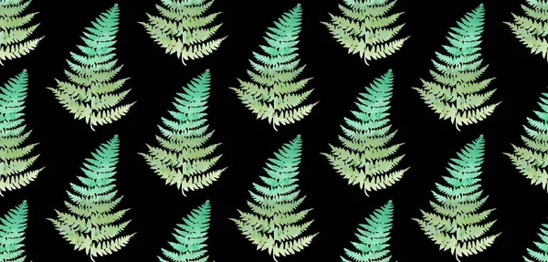 Seamless Pattern Watercolor Ferns Vector Illustration — Stock Vector