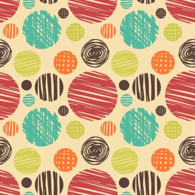 vektör kumaş daireler soyut Dikişsiz desen arka plan