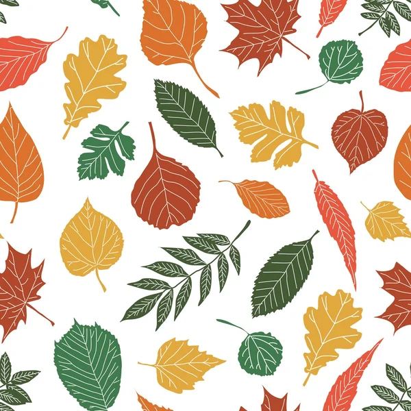葉、抽象的な葉のテクスチャーとのシームレスなパターン — ストックベクタ