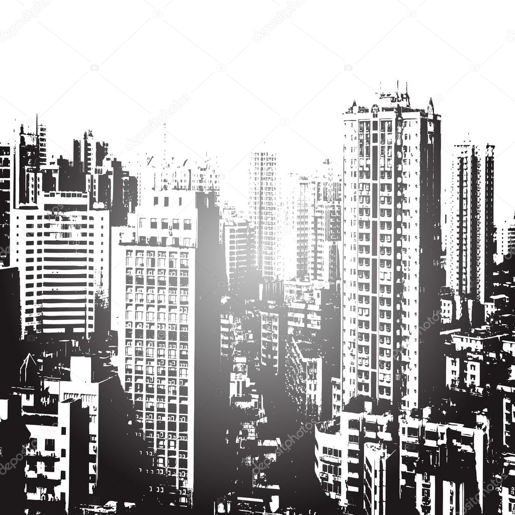 Panorama of the city cartoon