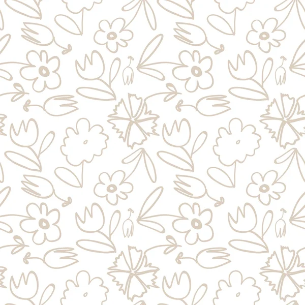 Vector seamless flower pattern background — Stock Vector