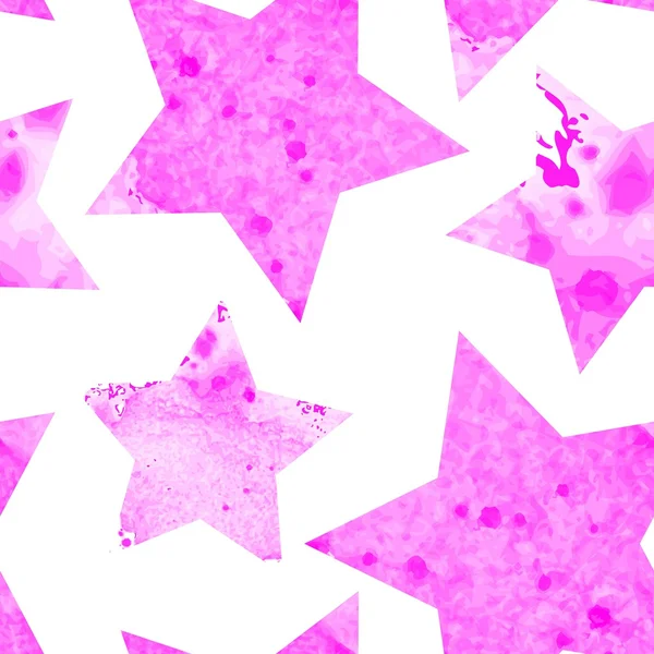 Seamless watercolor stars pattern. — Stock Vector