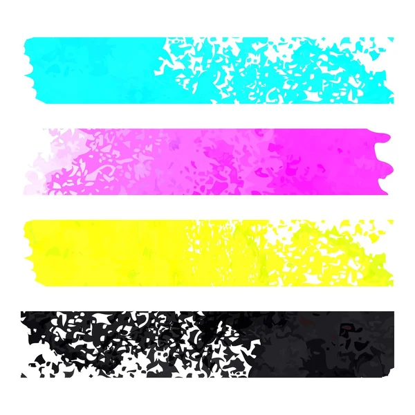 CMYK-grunge strepen patroon. vector achtergrond — Stockvector