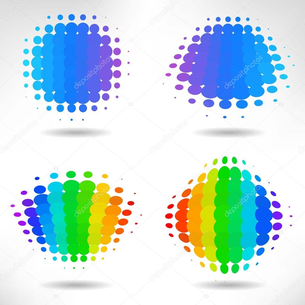Set of Modern Flat Halftone Backgrounds, vector illustration