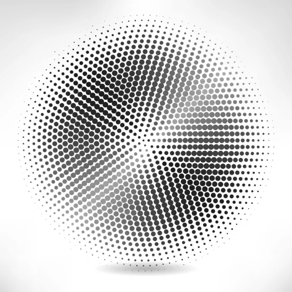 Silver circle of halftone — Stock Vector