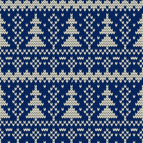 Christmas seamless knitted background. — Stock Vector