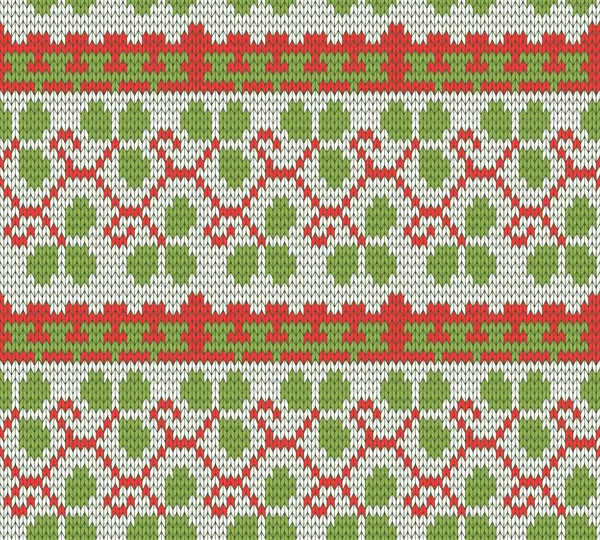 Color knitted Christmas seamless pattern — Stock Vector