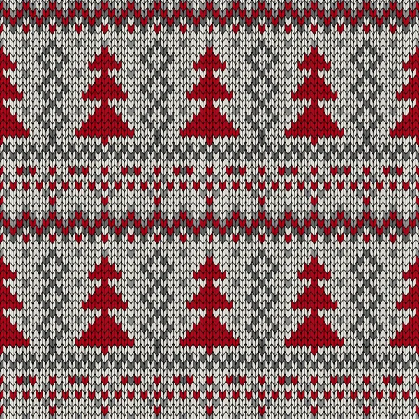 Christmas seamless knitted background. — Stock Vector