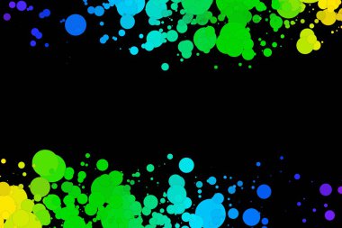 siyah bir arka plan üzerinde renkli daireler