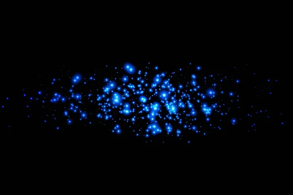 Luces azules brillantes sobre un fondo negro — Archivo Imágenes Vectoriales