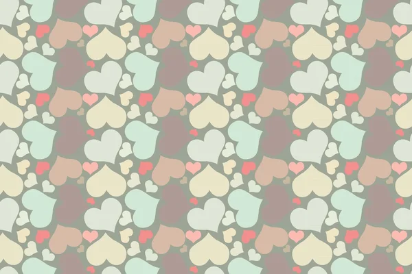 Retro seamless pattern with colorful hearts — Stock Vector