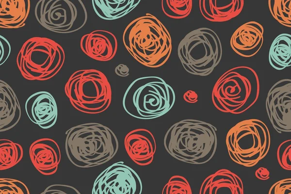 Motif sans couture de cercles dans le style rétro — Image vectorielle