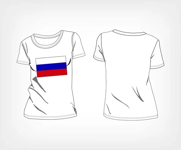 T-shirt z flagą Rosji — Wektor stockowy