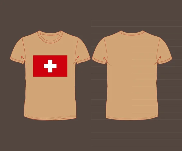 T-shirt with the flag of Switzerland — Stock Vector