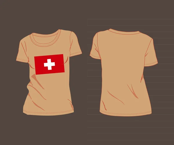 T-shirt med flaggan i Schweiz — Stock vektor