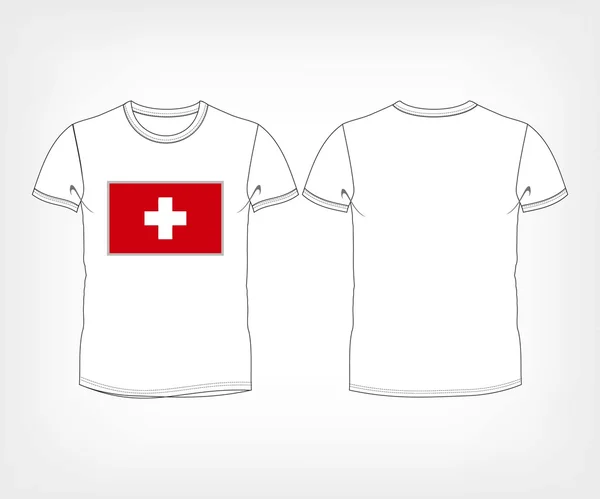 T-shirt con la bandiera della Svizzera — Vettoriale Stock