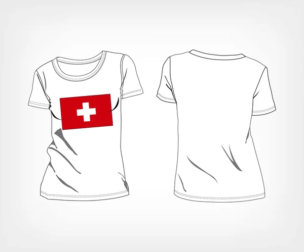 Футболка с флагом Швейцарии — стоковый вектор