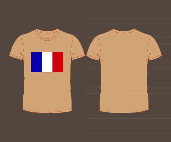 Футболка с флагом Франции — стоковый вектор