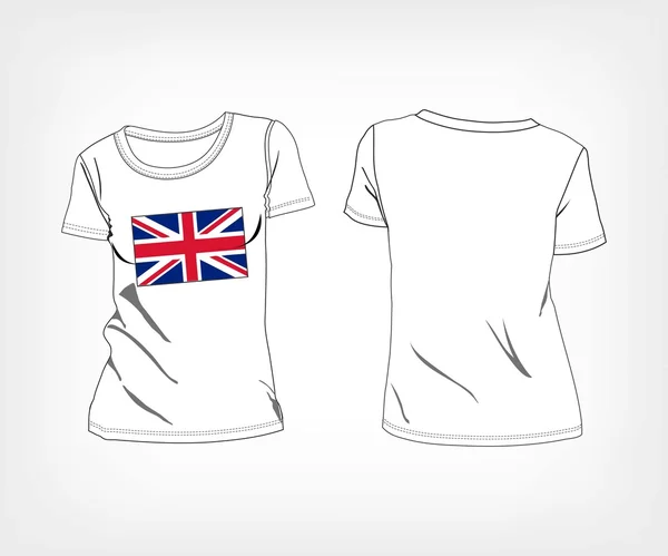 T-shirt with the flag of great Britain — Stock Vector
