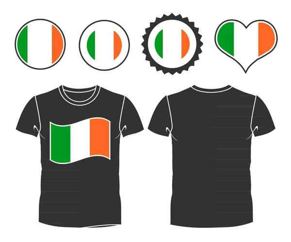 T-shirt with the flag of Ireland — Stock Vector