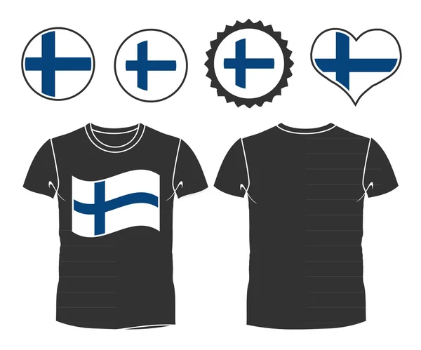 T-shirt z banderą Finlandii — Wektor stockowy