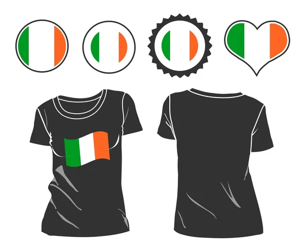 T-shirt with the flag of Ireland — Stock Vector