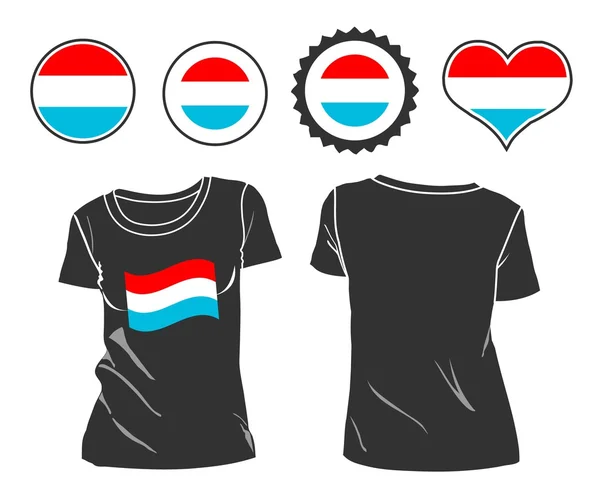 T-shirt z flagi Luksemburga — Wektor stockowy