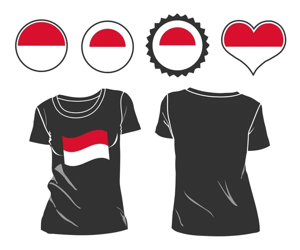 T-shirt z flaga Monako — Wektor stockowy