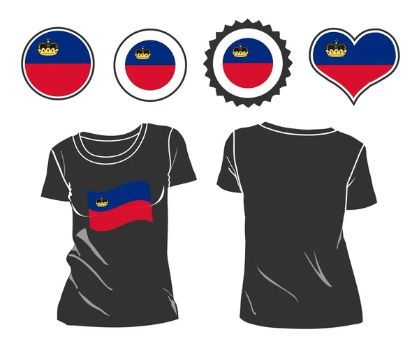 T-shirt με τη σημαία του Λιχτενστάιν — Διανυσματικό Αρχείο