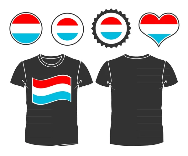 T-shirt με τη σημαία του Λουξεμβούργου — Διανυσματικό Αρχείο