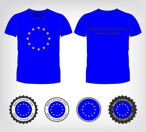 T-shirt with the flag of European Union — Stock Vector