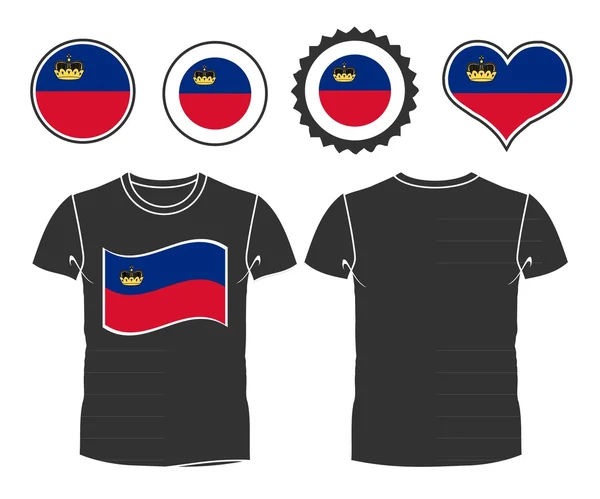 T-shirt med flaggan i Liechtenstein — Stock vektor