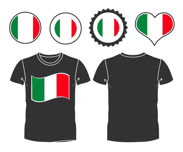 意大利国旗的 t 恤 — 图库矢量图片