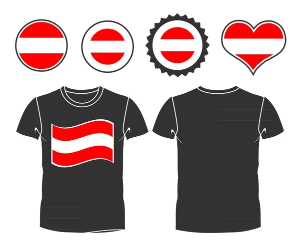 T-shirt z flaga Austrii — Wektor stockowy