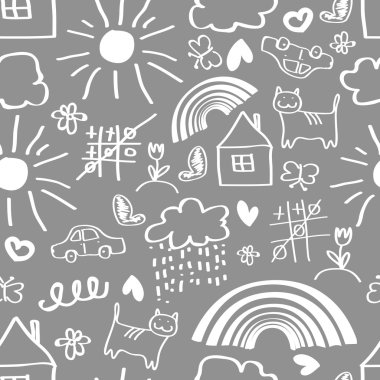 Dikişsiz desen çizim çocuklar