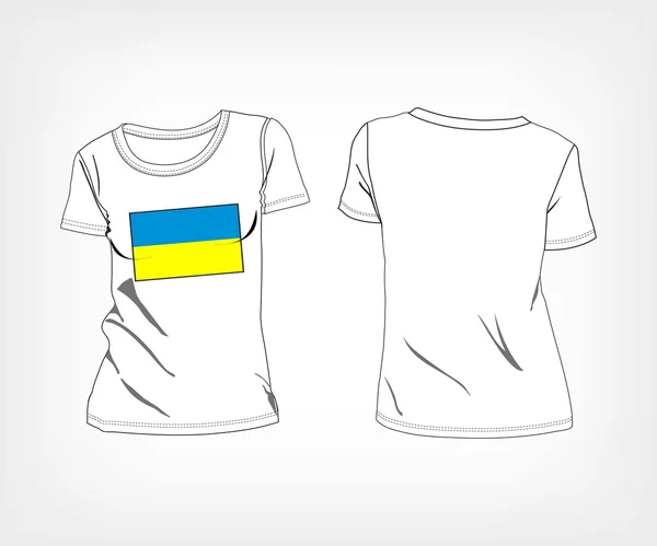 T-shirt con la bandiera di Ucraina — Vettoriale Stock
