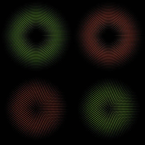 Uppsättning av fyra vektor glödande färg cirklar — Stock vektor