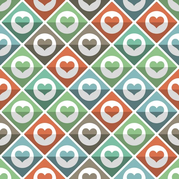 Motif sans couture de carreaux de coeur — Image vectorielle