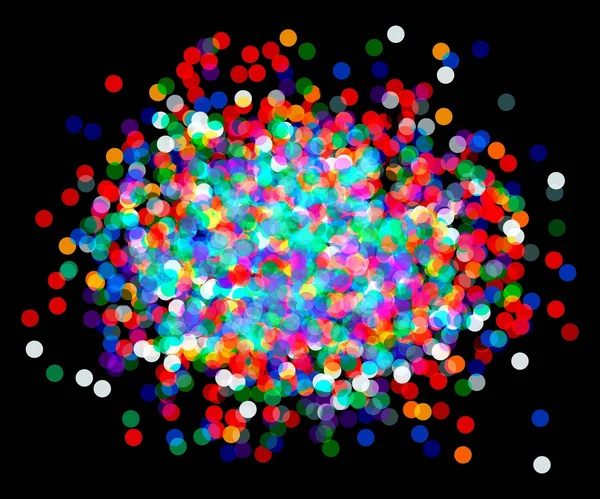 Confettis vectoriels colorés sur fond noir — Image vectorielle