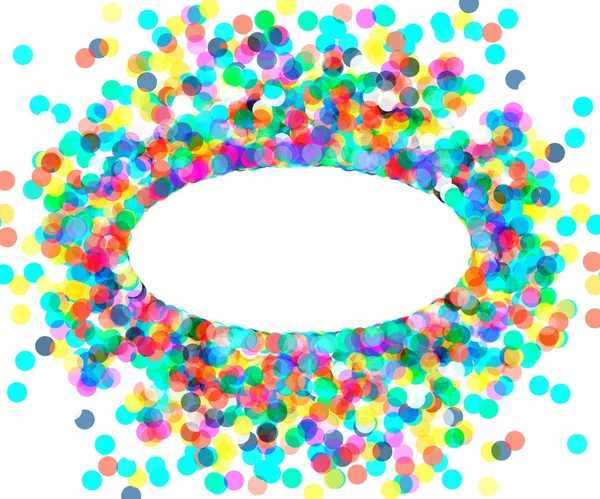 The oval frame of colored confetti — Stock Vector