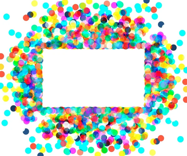 Bingkai persegi panjang dari confetti berwarna - Stok Vektor