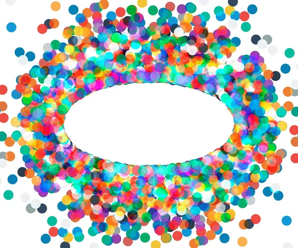 Der ovale Rahmen aus farbigem Konfetti — Stockvektor