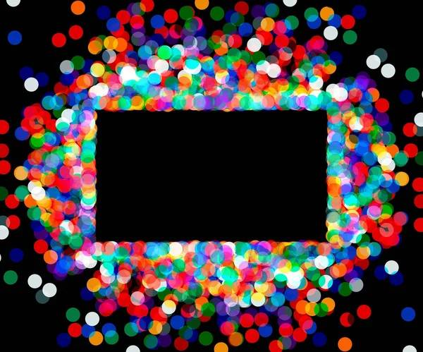 Cadre rectangulaire de confettis colorés — Image vectorielle